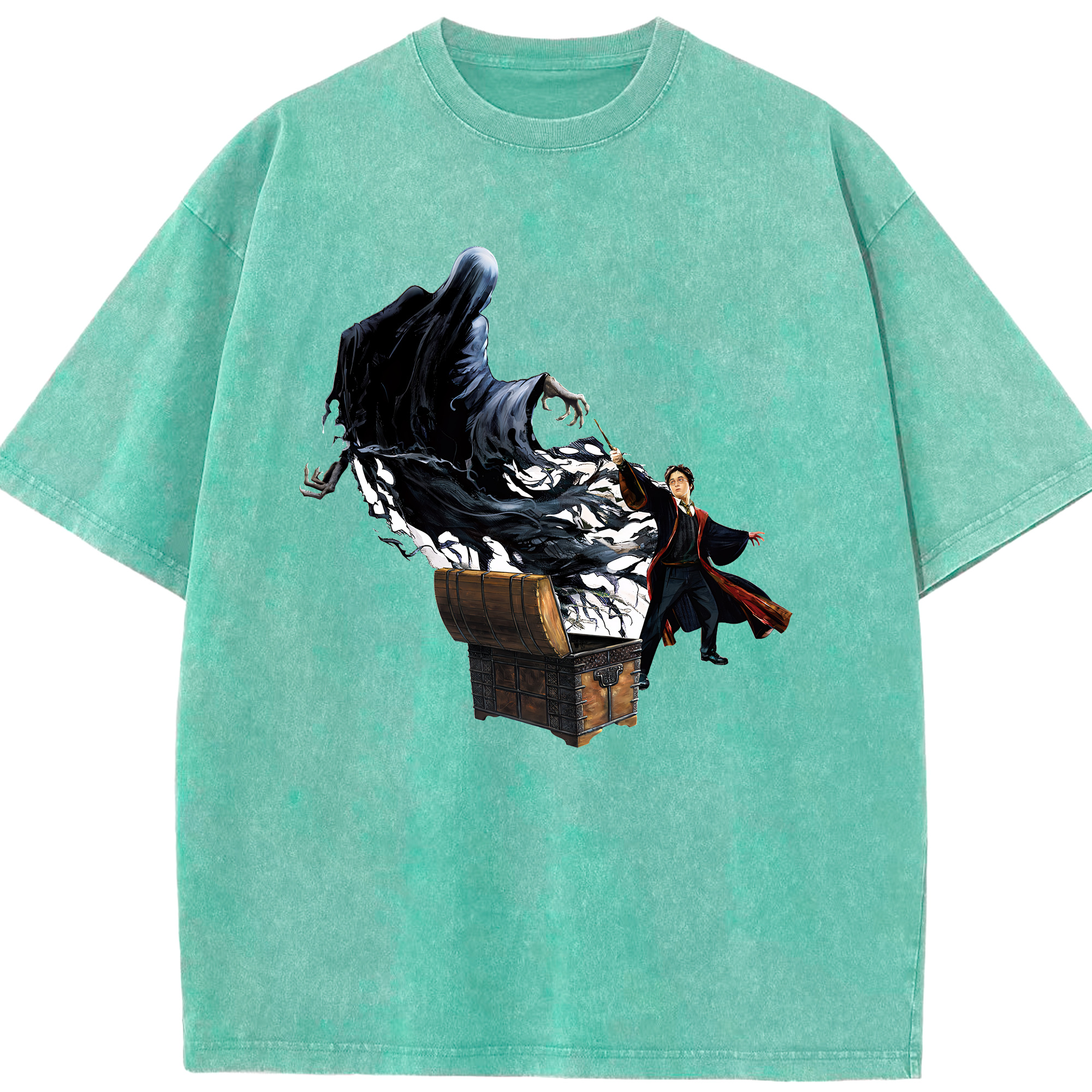 （画像用） Harry Potter ハリー・ポッターシリーズ 綿100% ヴィンテージ風 半袖Tシャツ（フロントプリント）